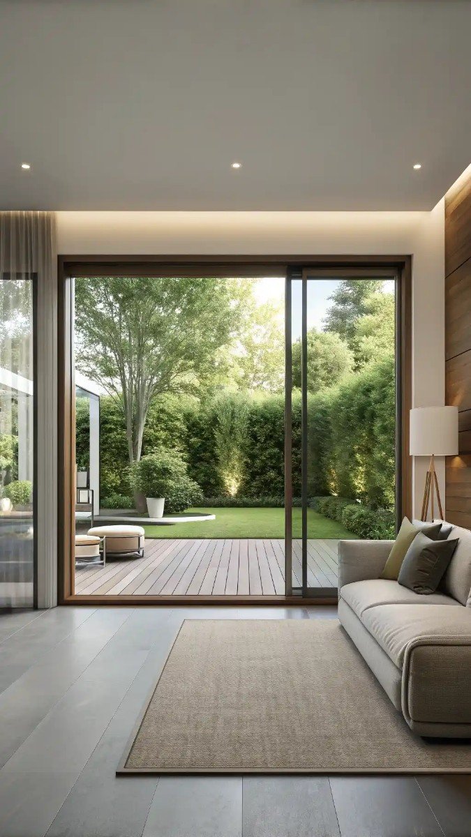 small living room with garden doors 22