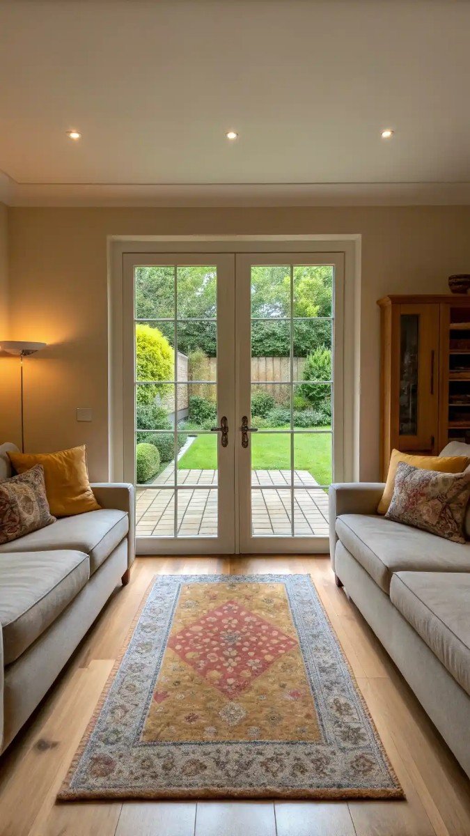 living room double doors to garden 12
