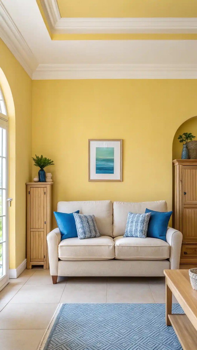 living room design yellow and blue 1