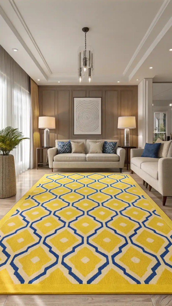 living room design yellow and blue 3