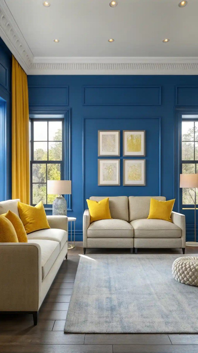 living room design yellow and blue 6