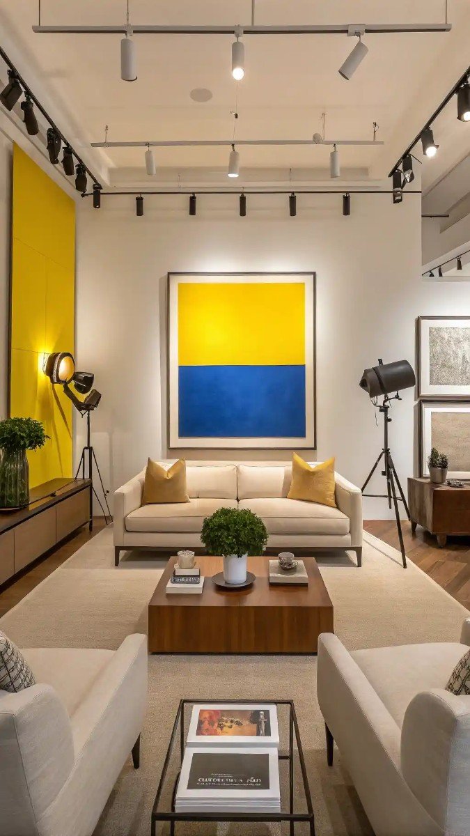 living room design yellow and blue 9
