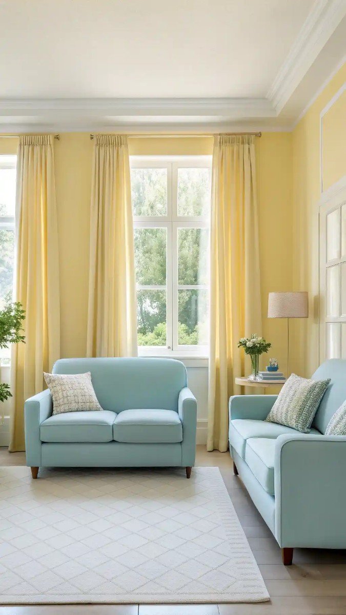 living room design yellow and blue 11