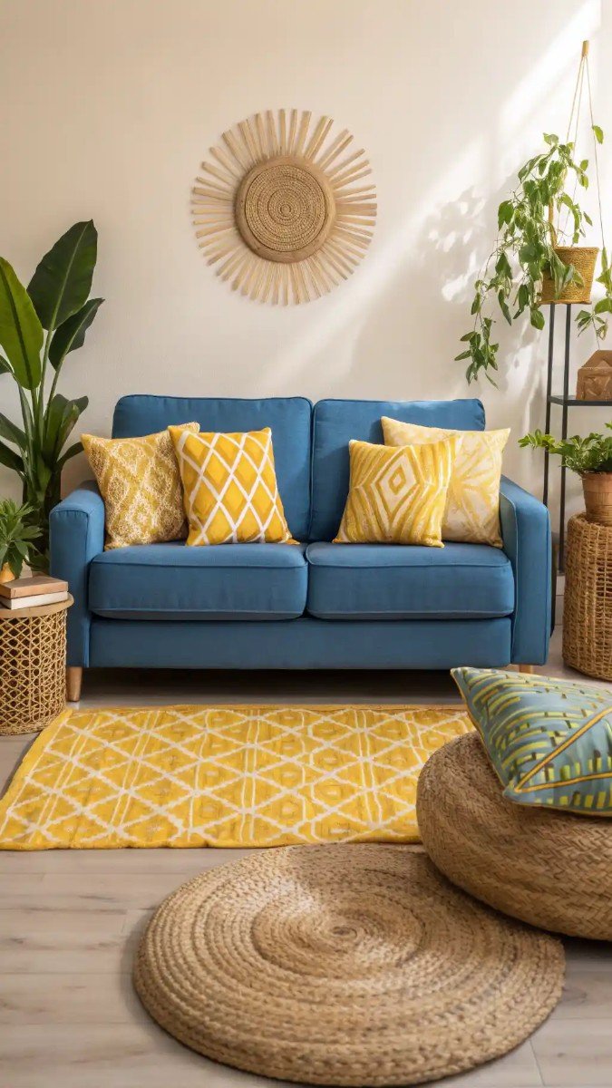 living room design yellow and blue 12