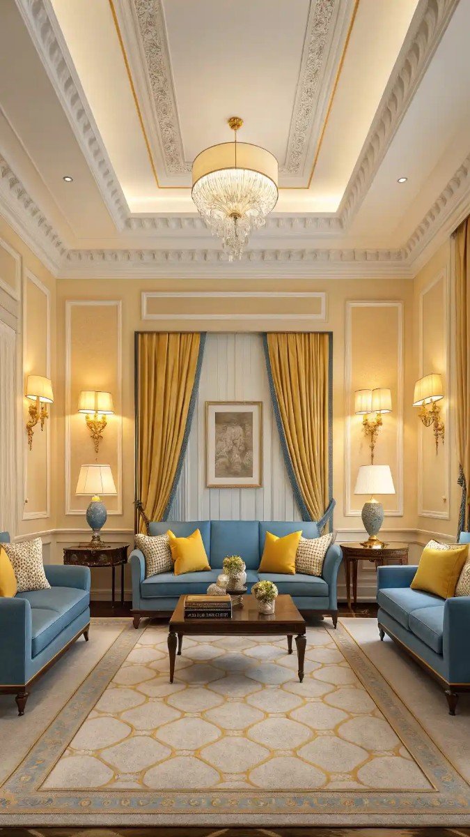 living room design yellow and blue 13