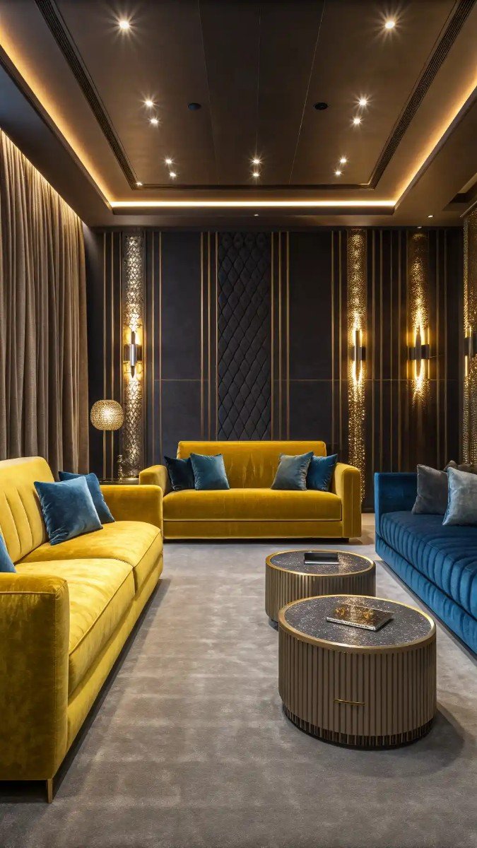living room design yellow and blue 14
