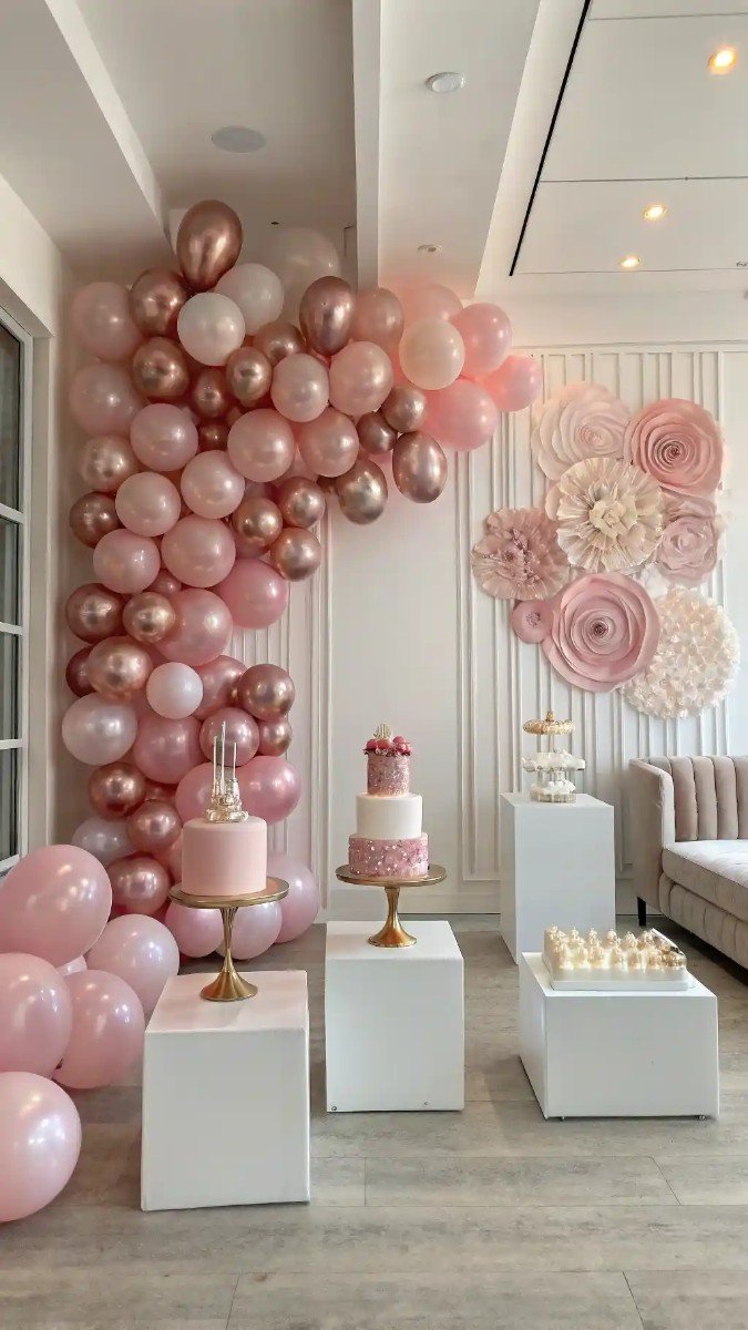 living room birthday decorations pink 10