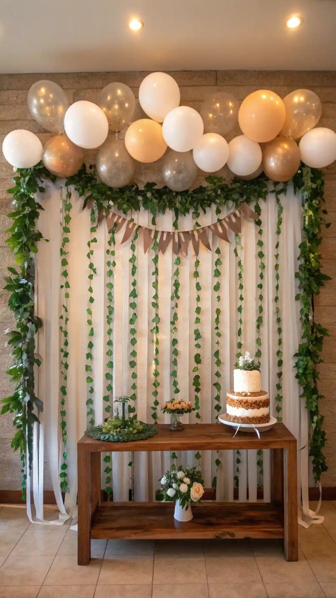 living room birthday party decor wall 1