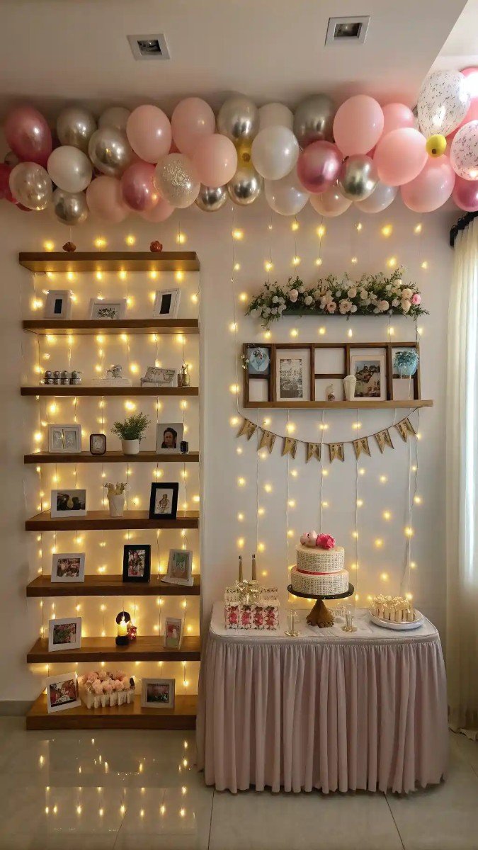 living room birthday party decor wall 5