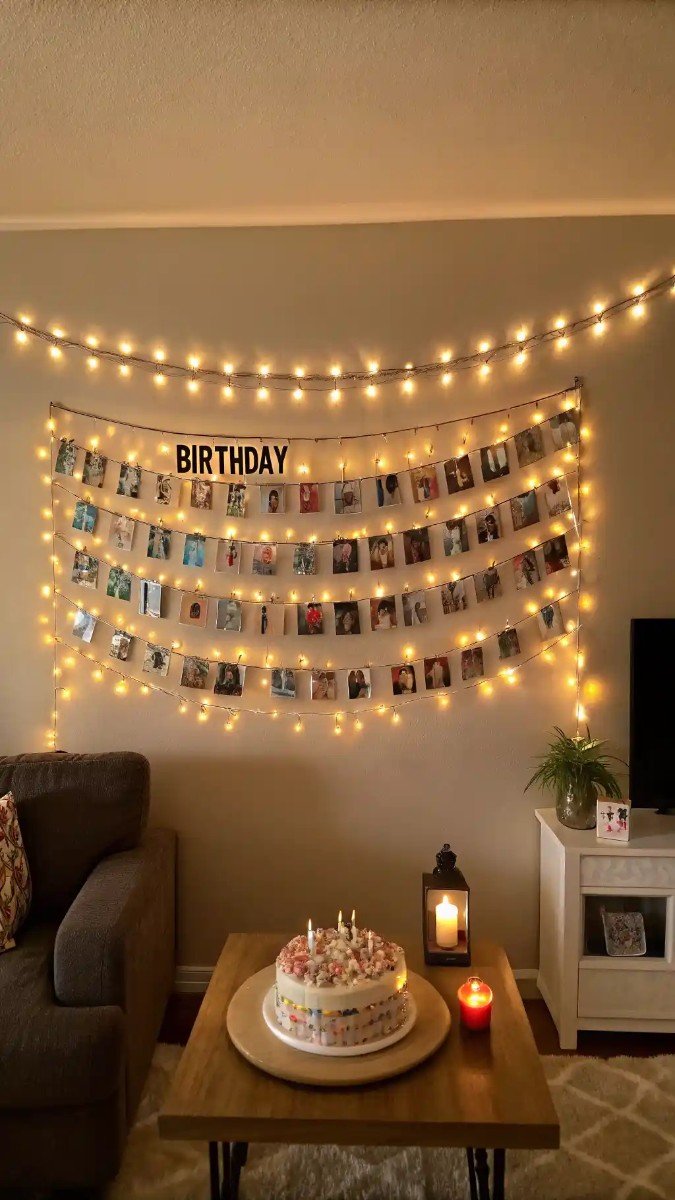 living room birthday party decor wall 18