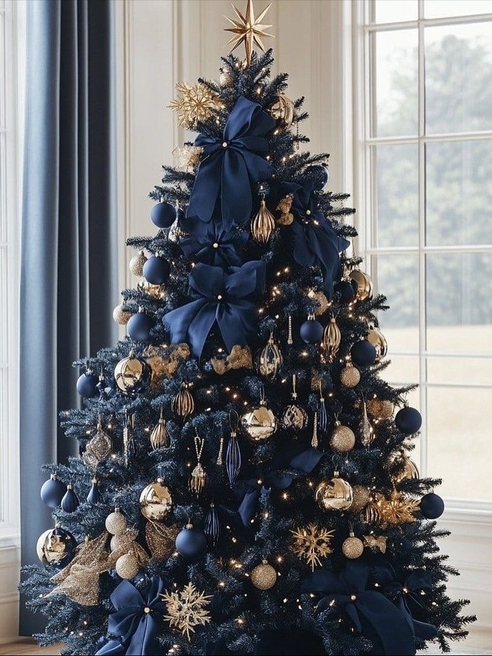 Blue and Gold Christmas Tree