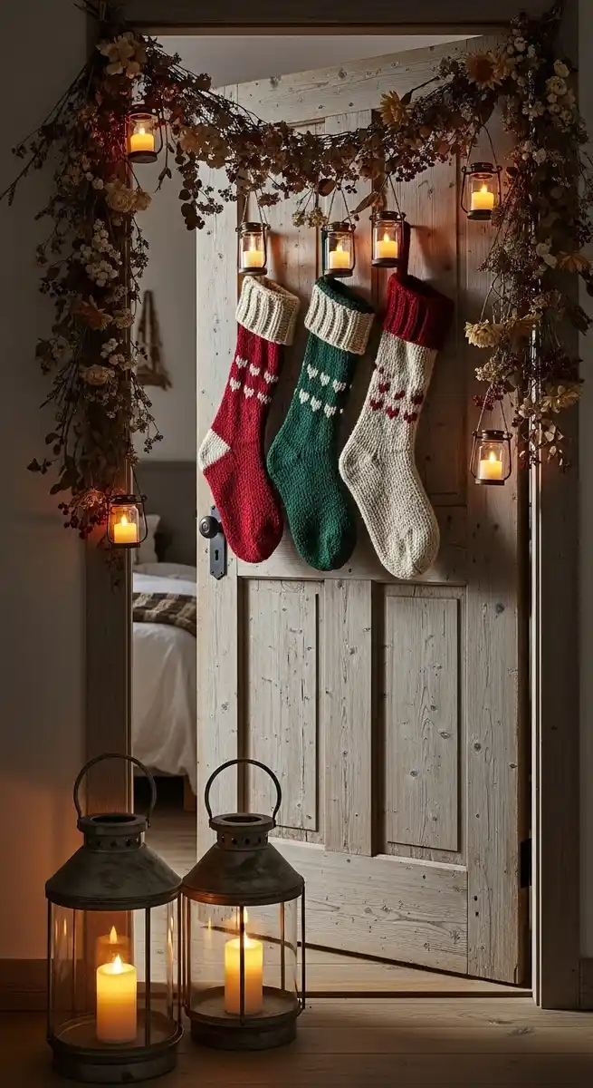 rustic christmas bedroom door decorations