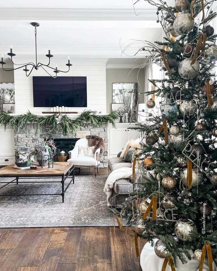 vintage christmas living room decor ideas