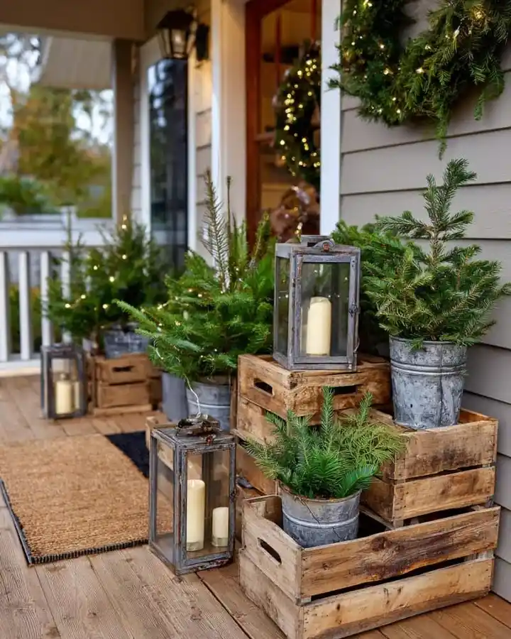 christmas decor outside porch