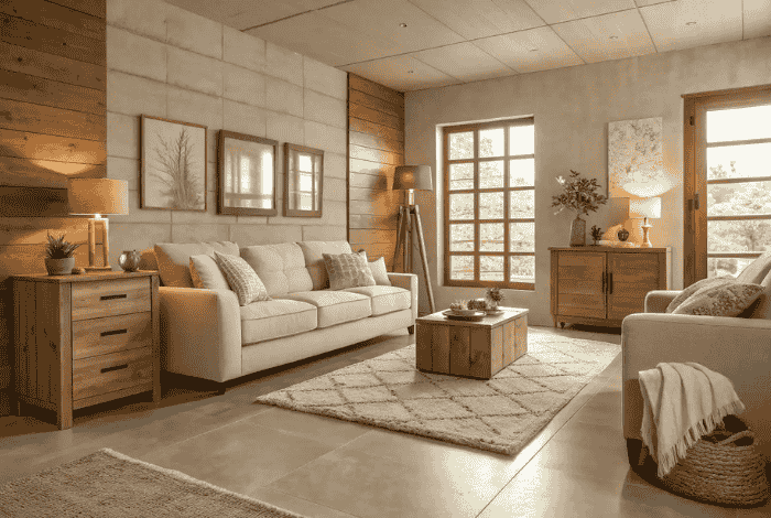 concrete floors small living room