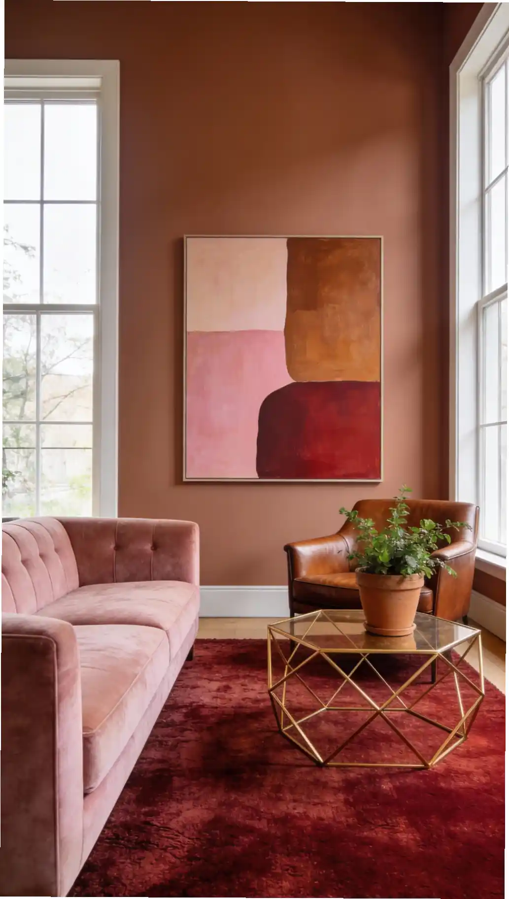 Warmly Textured Red Pink Brown