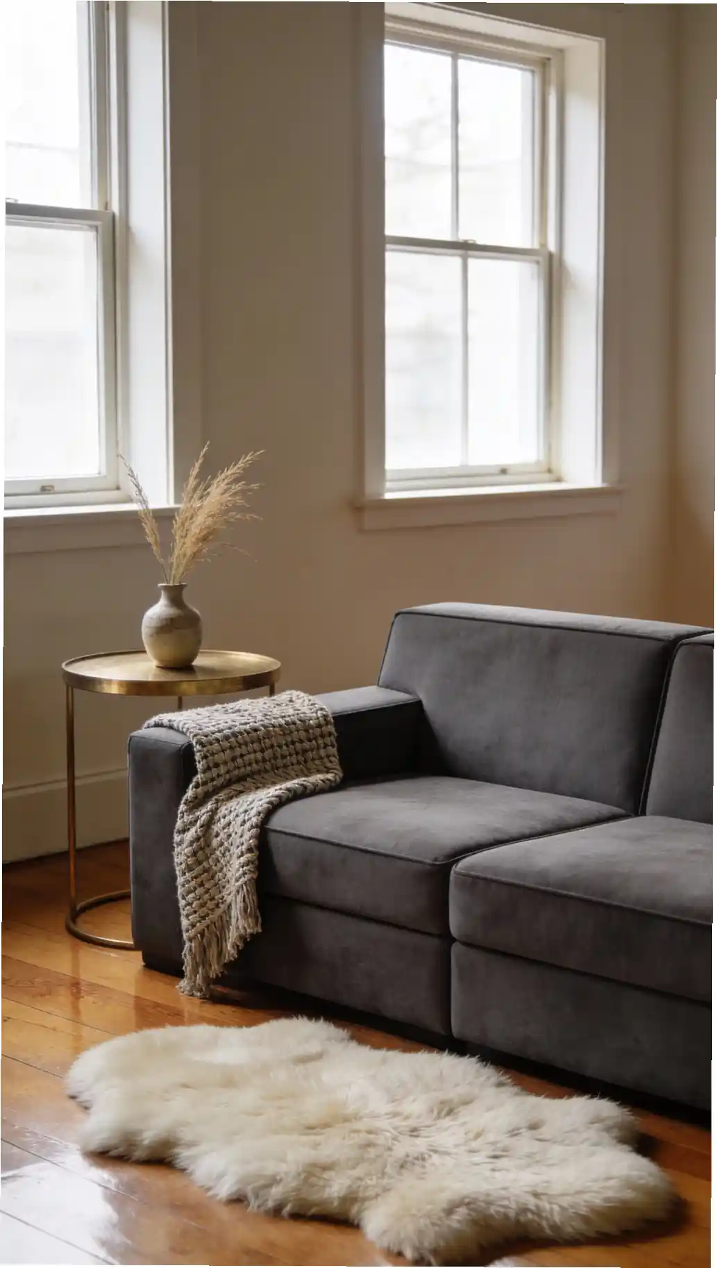 Textured Sheepskin Seating Nook