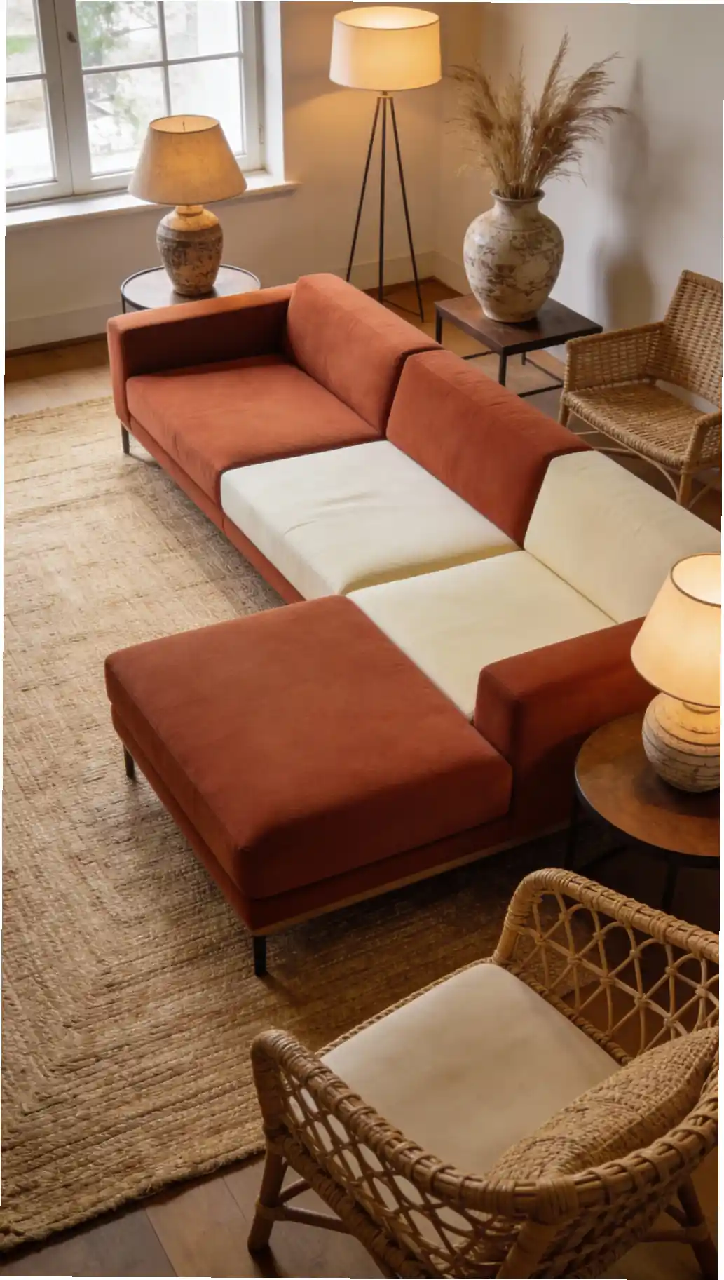 Warm Earthy Textural Living Room