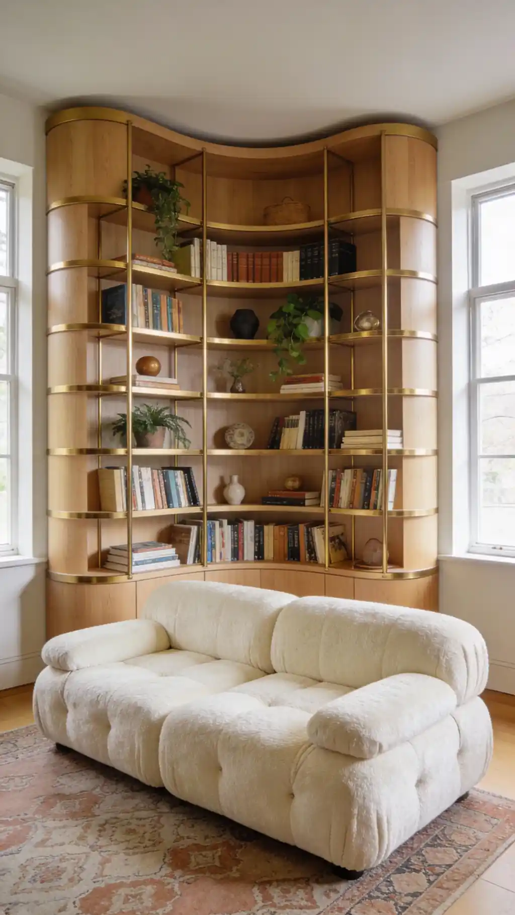 Statement Curved Bookshelf Display