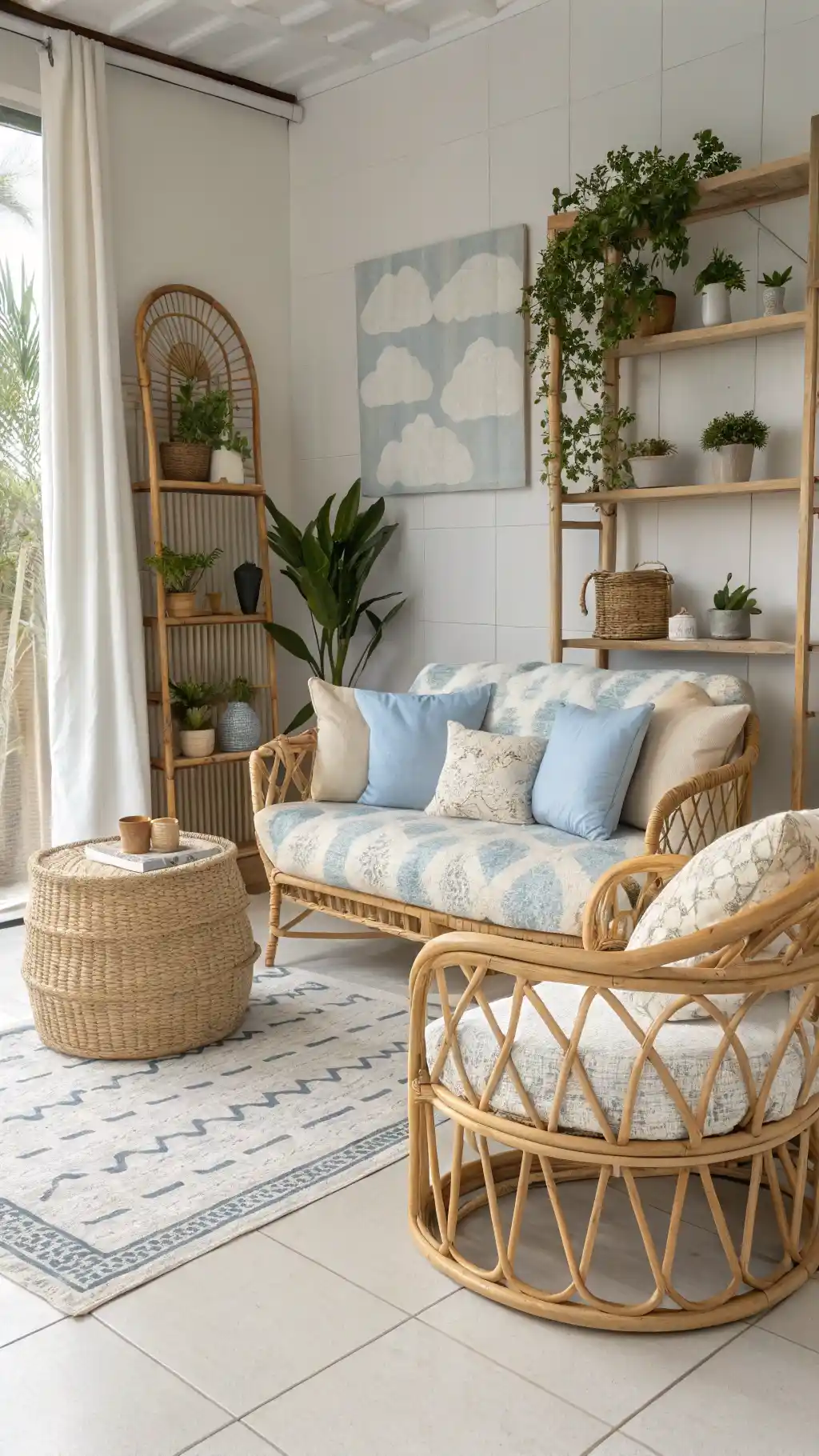 Cloudy Sky Rattan Accents