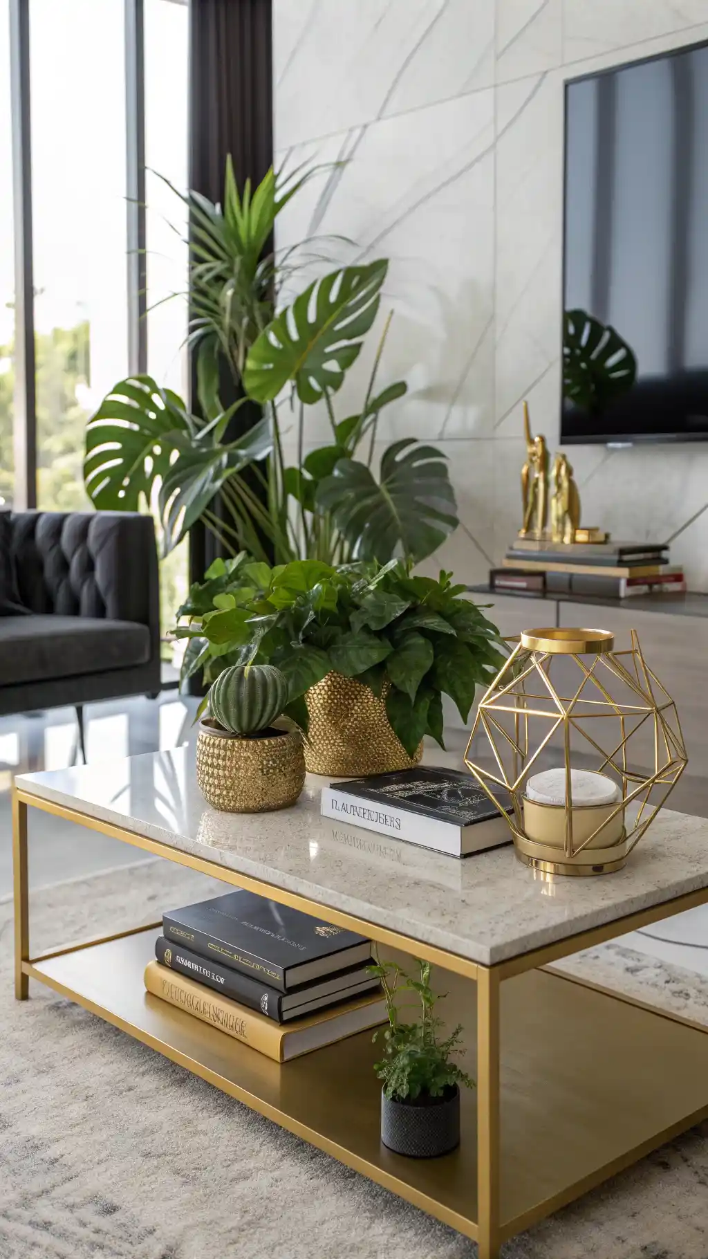 Sculptural Greenery & Gold