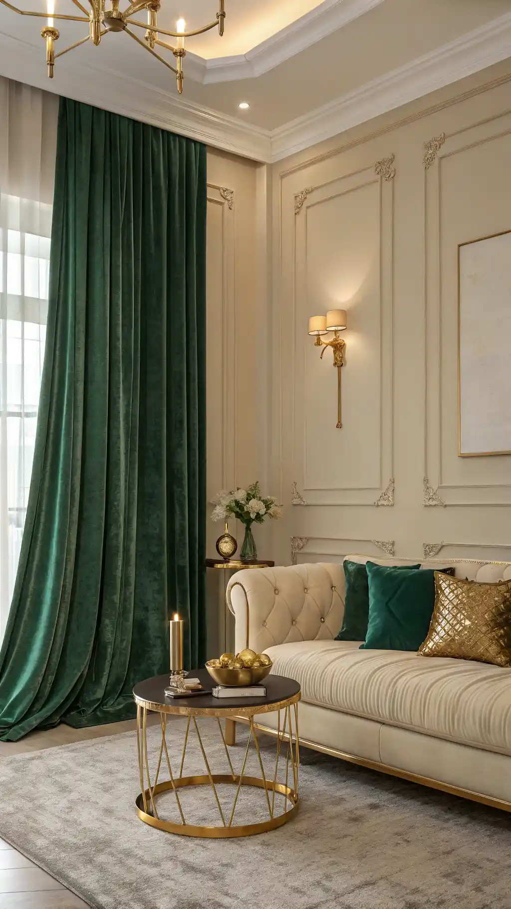 Velvet Curtains & Gold Accents