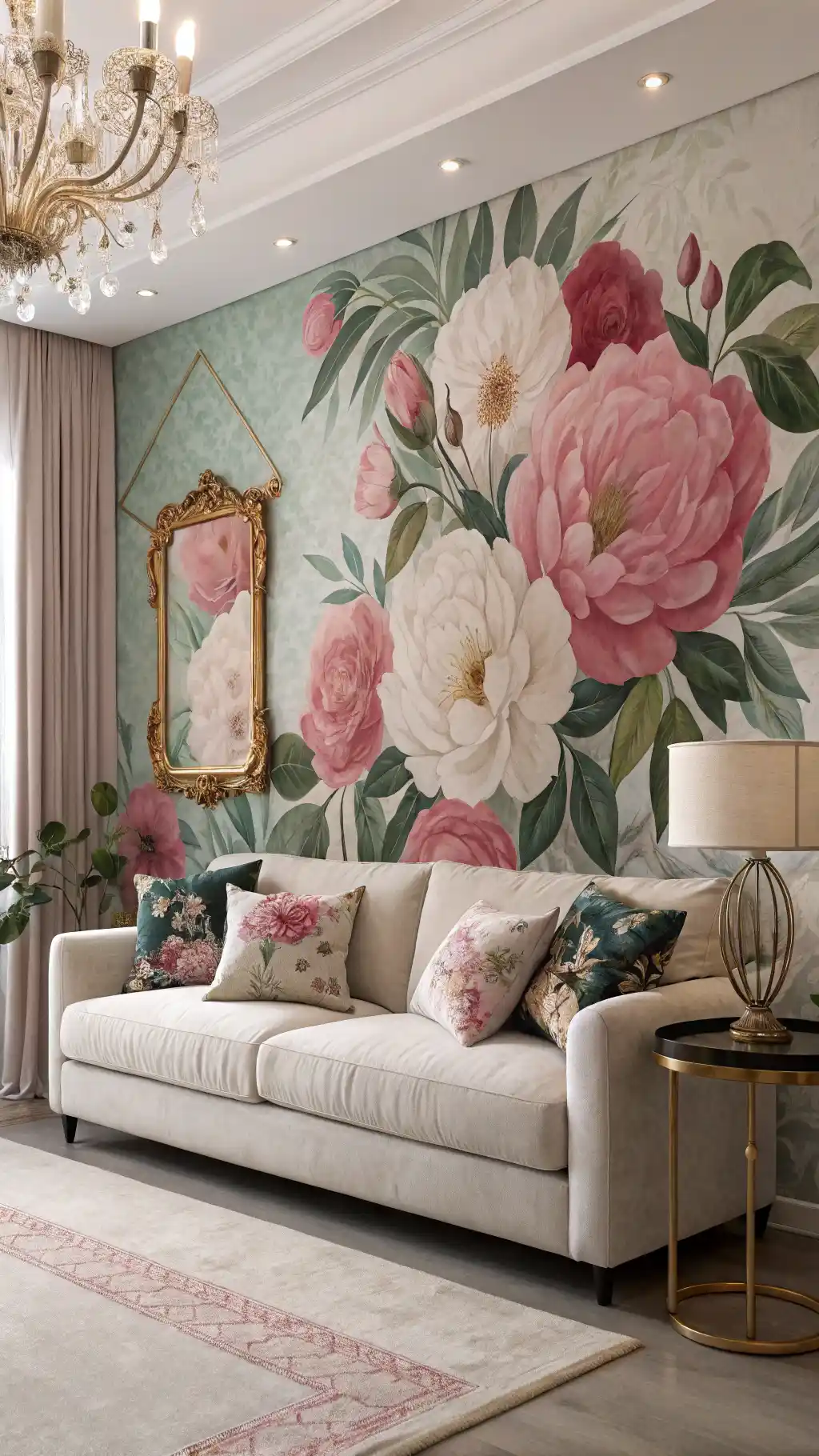 Floral Wallpaper Accent Wall