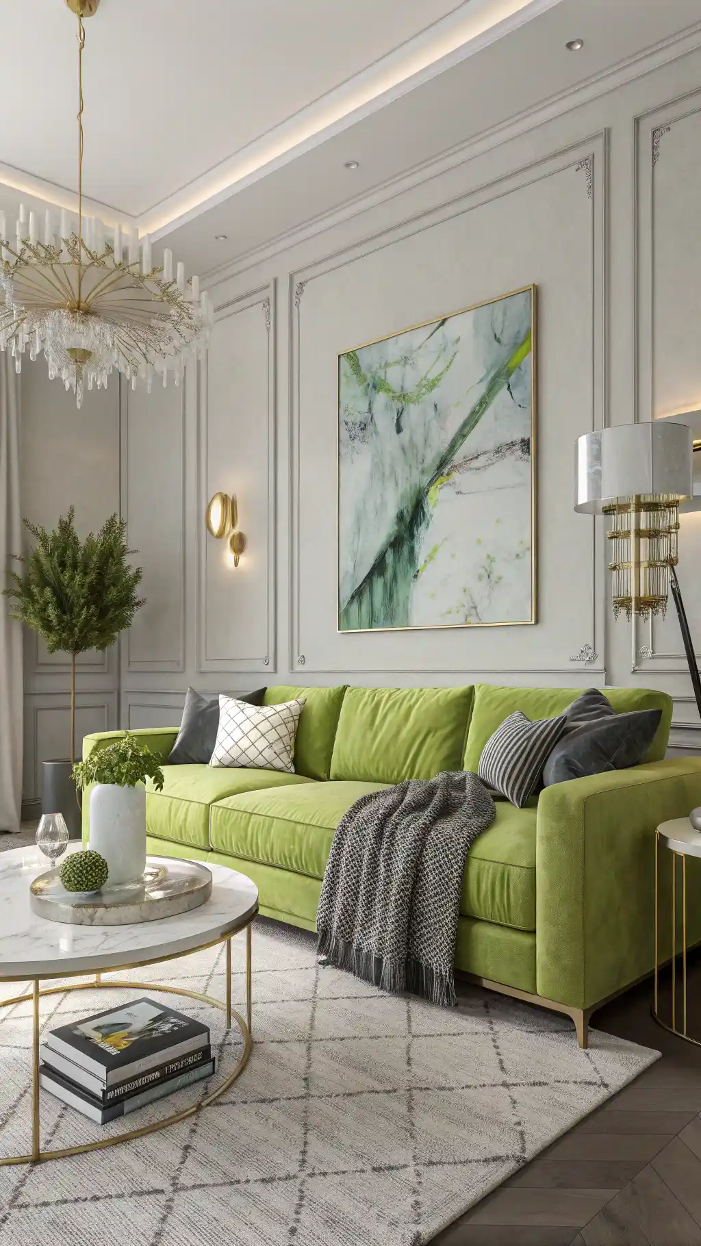 Lime Green & Gray Accents