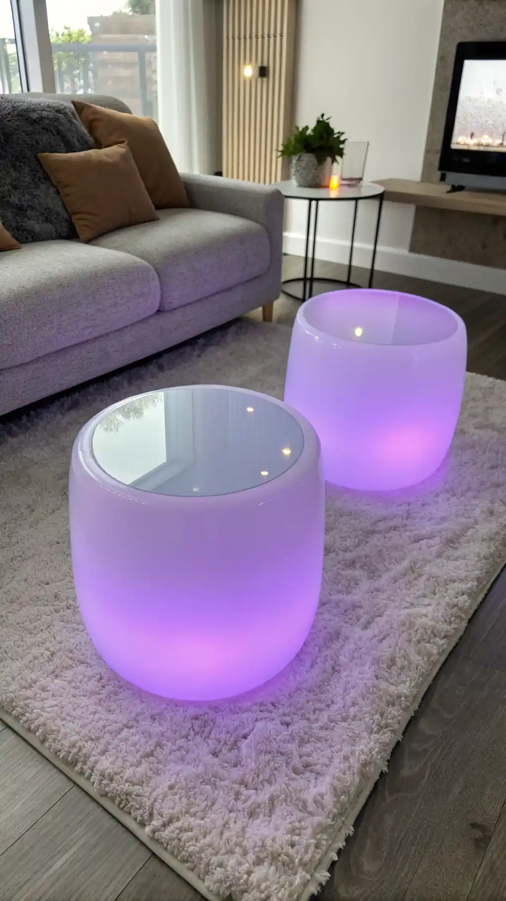 Glowing Acrylic Accent Tables