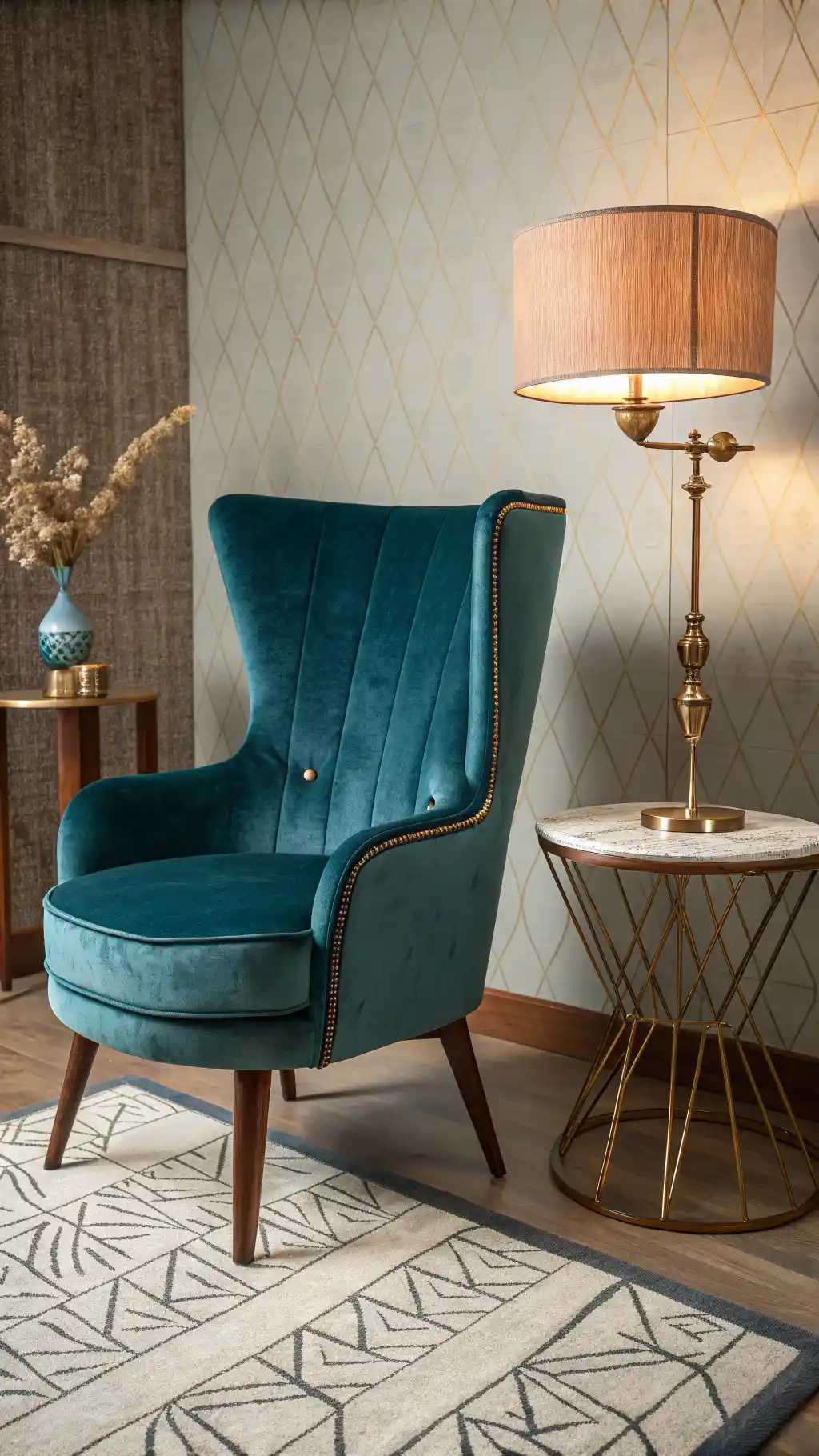 Mid-Century Modern Velvet Statement