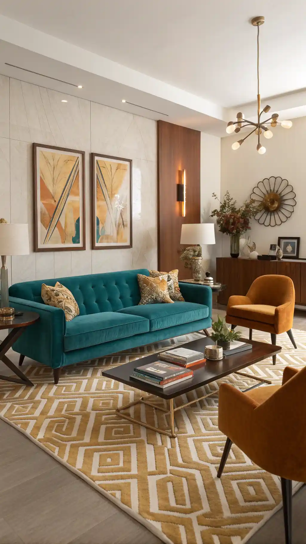 Mid-Century Modern Teal Accents