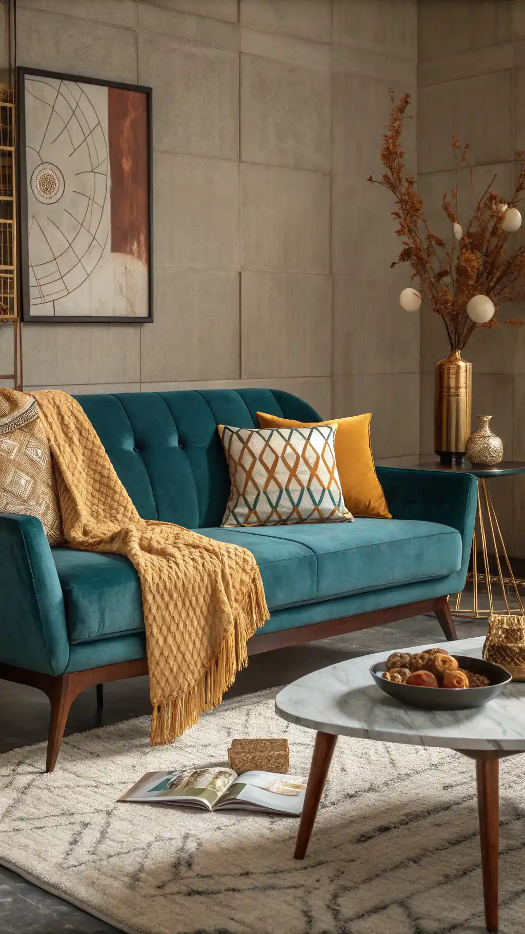Mid-Century Modern Velvet Luxe