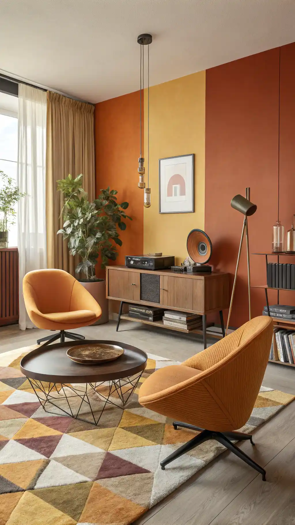 Mid-Century Modern Sunset Living Room