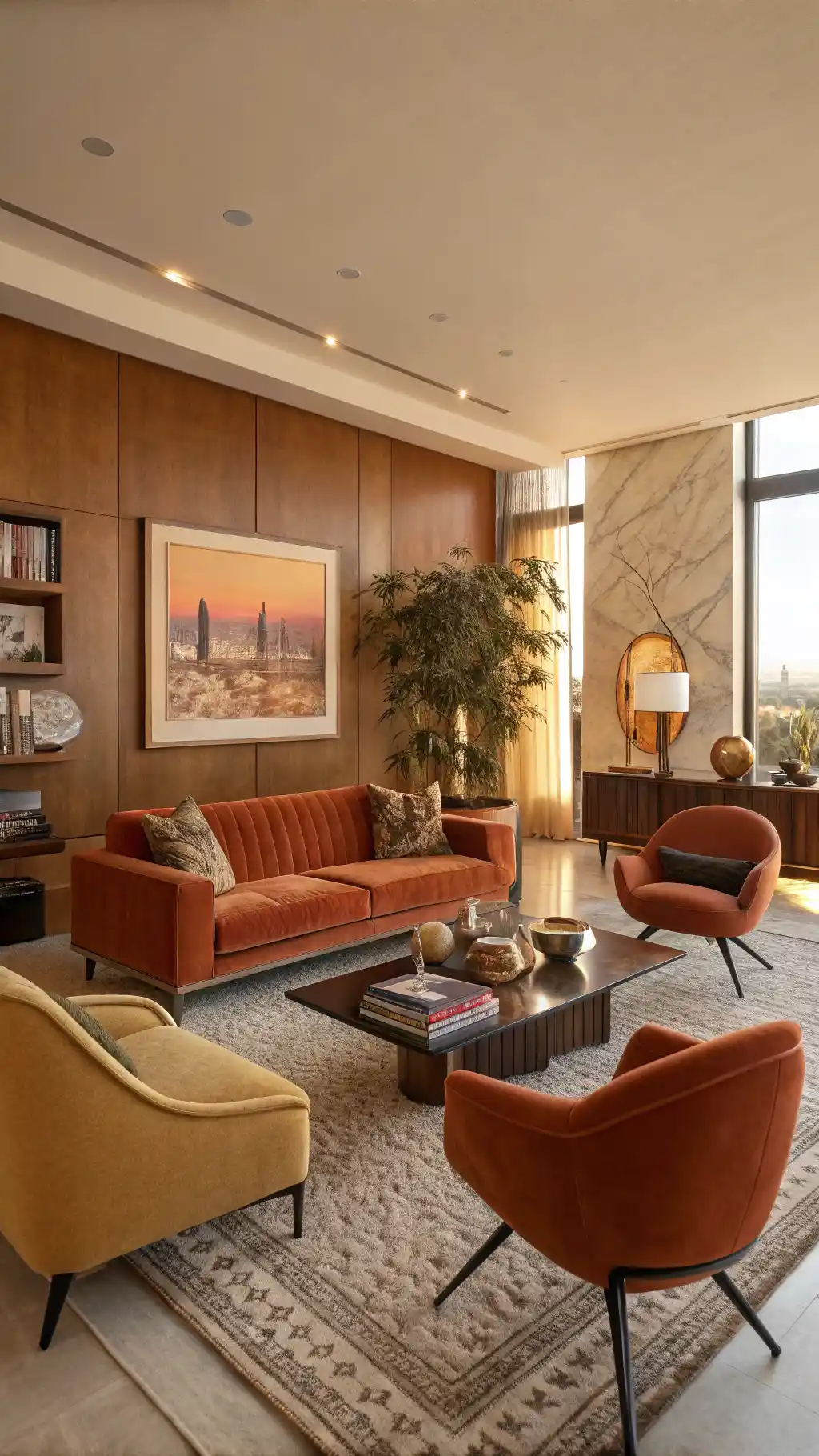 Mid-Century Modern Sunset Hues