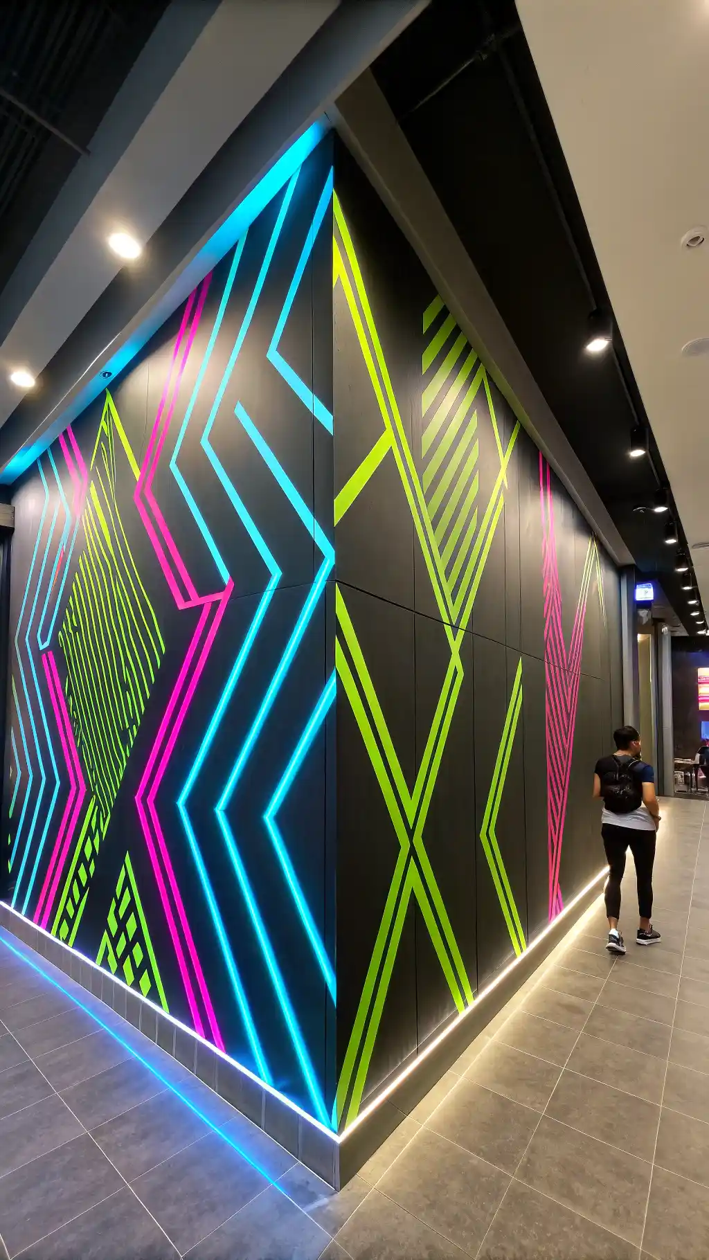 Neon Geometric Accent Wall
