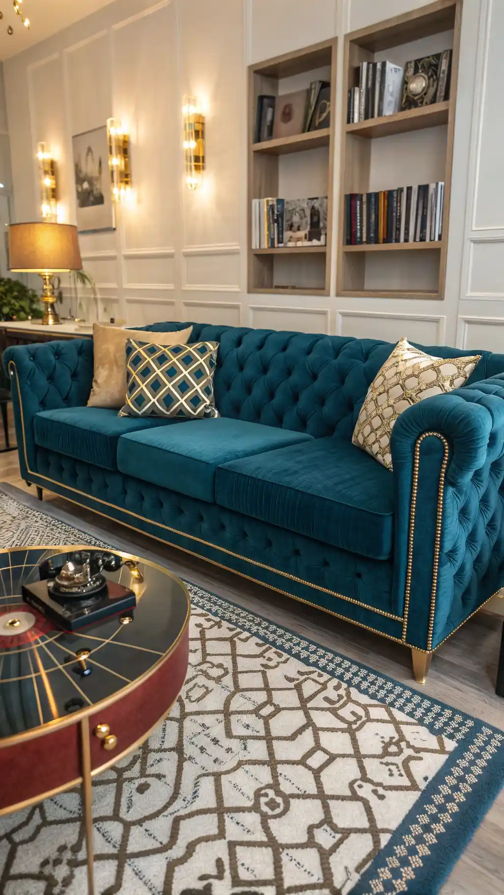 Electric Blue & Gold Retro