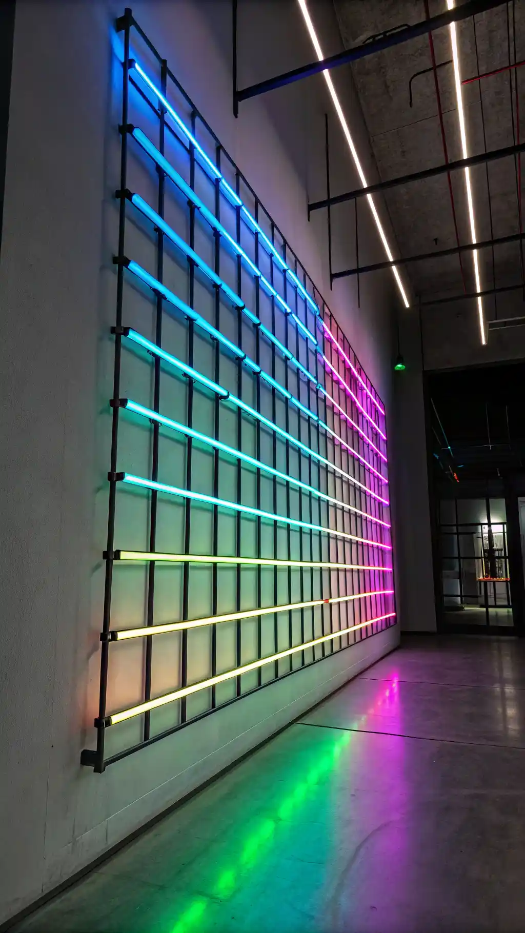 Neon Grid Wall Art Display