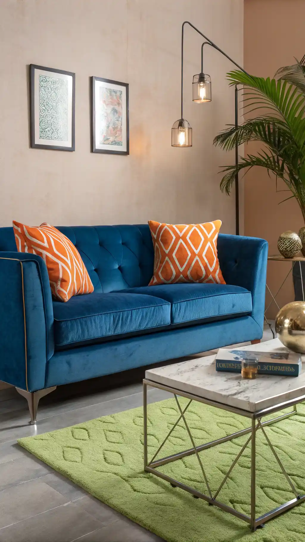 Neon Sunset Retro Living Room