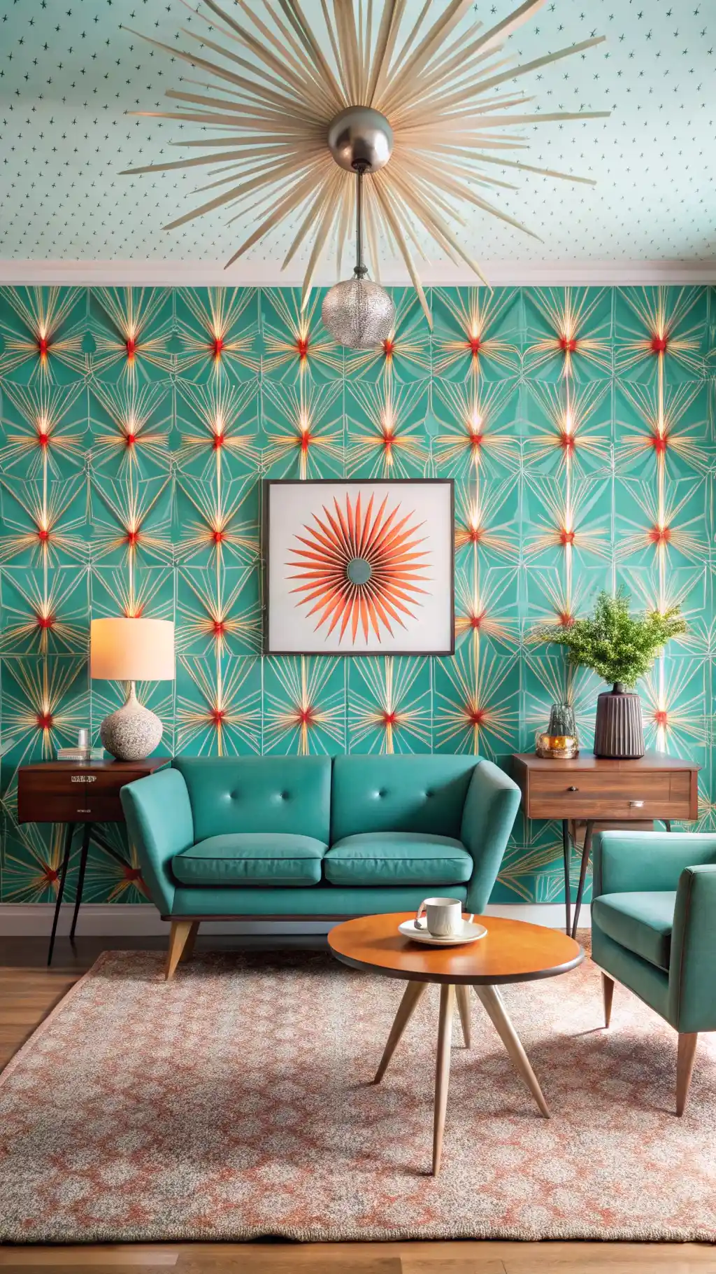 Atomic Starburst Wallpaper Accent