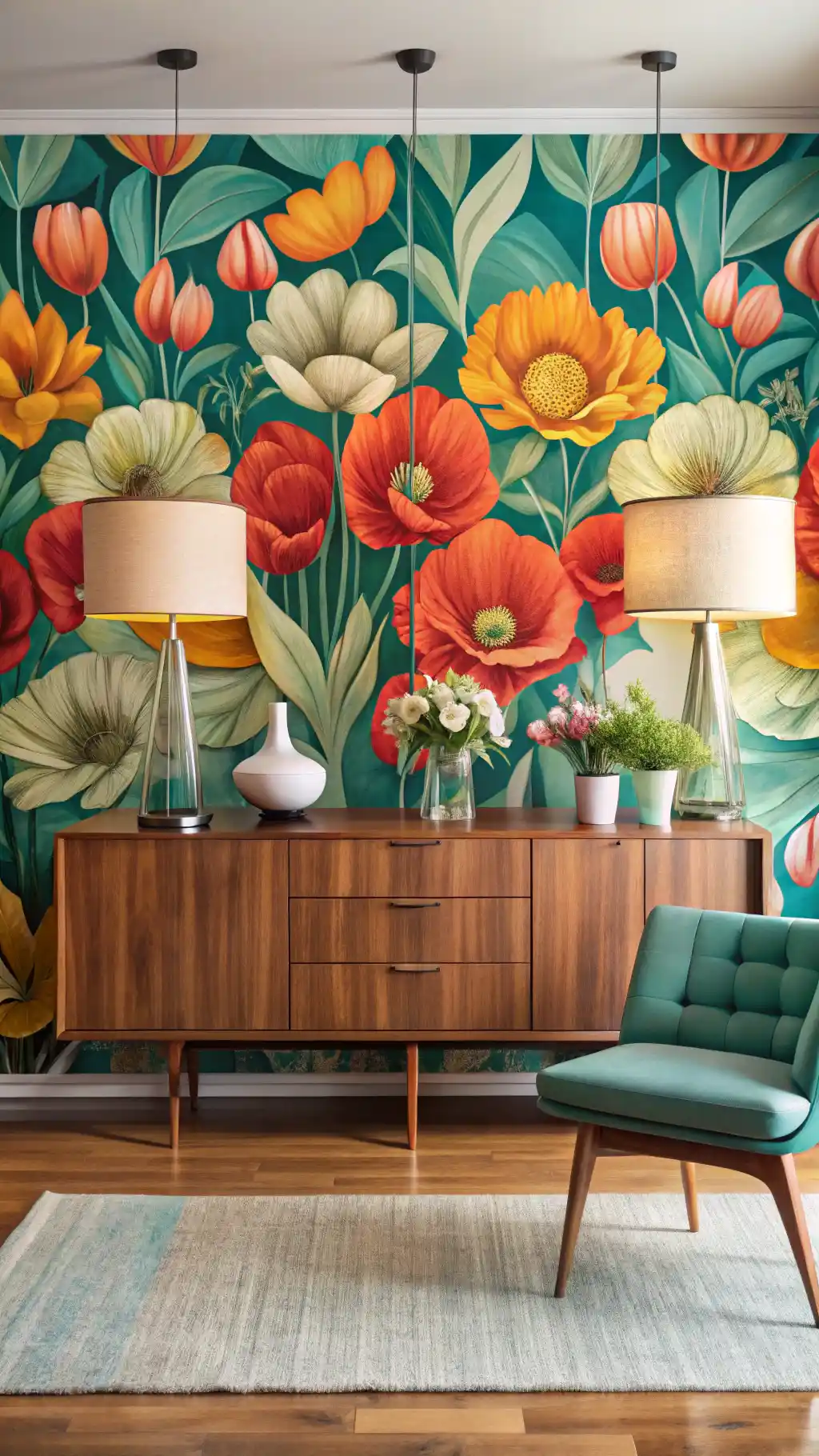 Mid-Century Modern Floral Delight