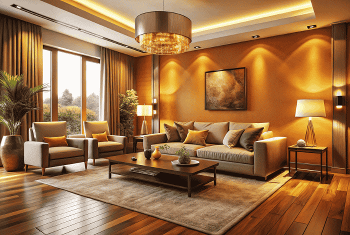 orange and yellow living room design featured image
