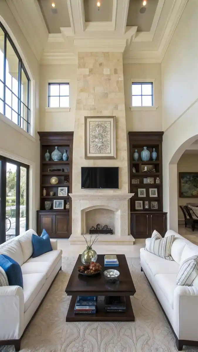 Modern floating shelf decor ideas for living room