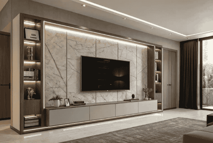 luxury living room tv unit wall design