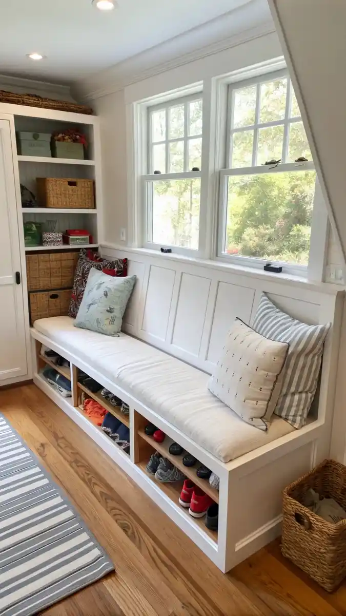 Cozy small living room ideas with shoe rack