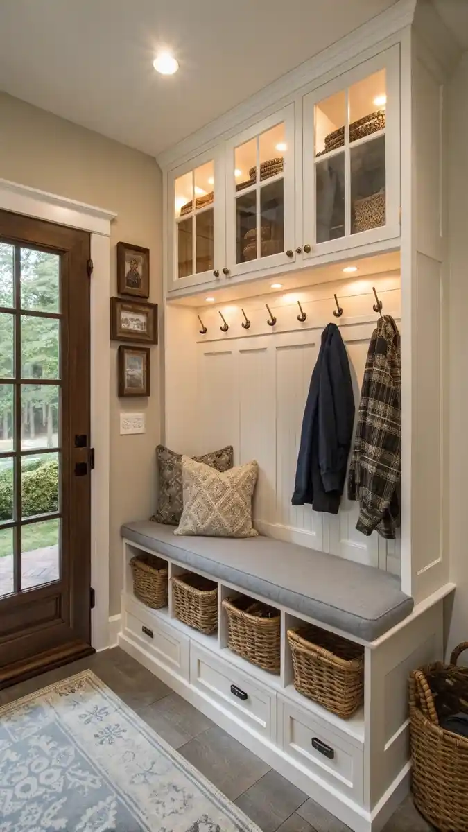 Elegant small living room ideas with shoe rack