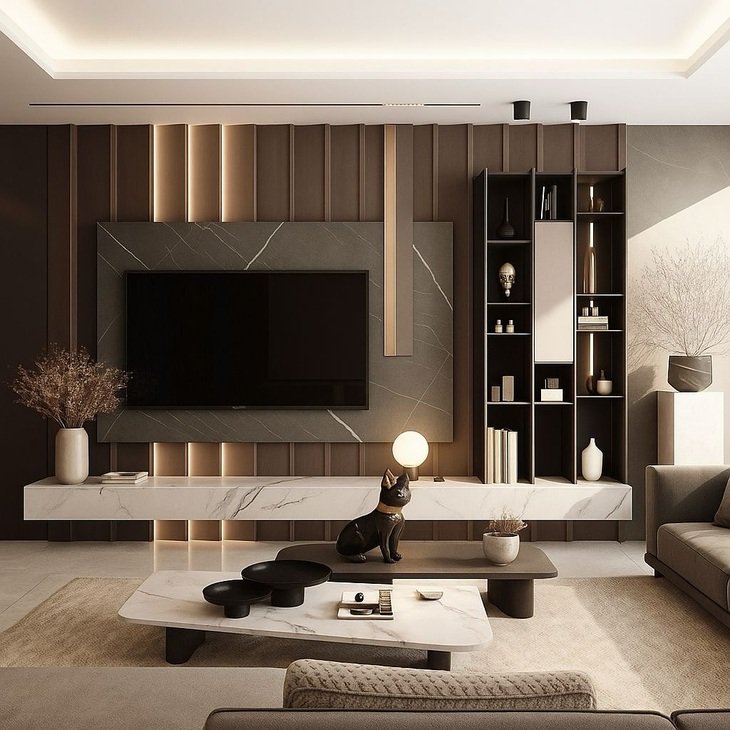tv wall decor living room modern luxury